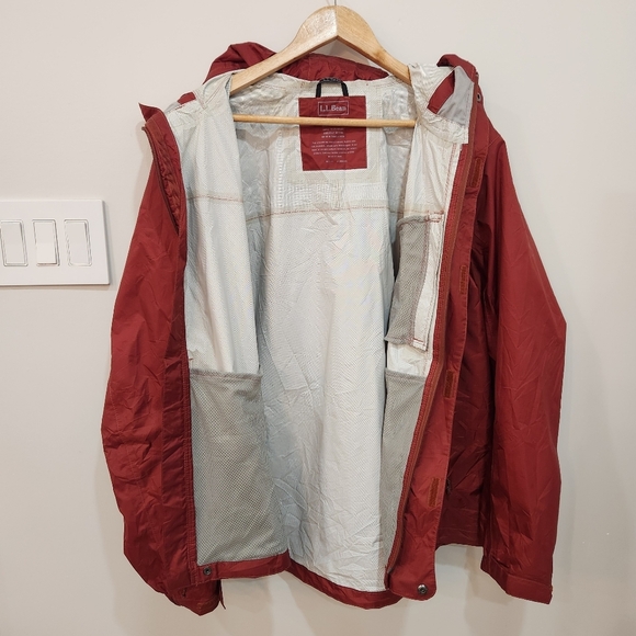 LL Bean Trail Model Hooded Rain Jacket Mens Large Ripstop Full Zip Windbreaker - Picture 4 of 10